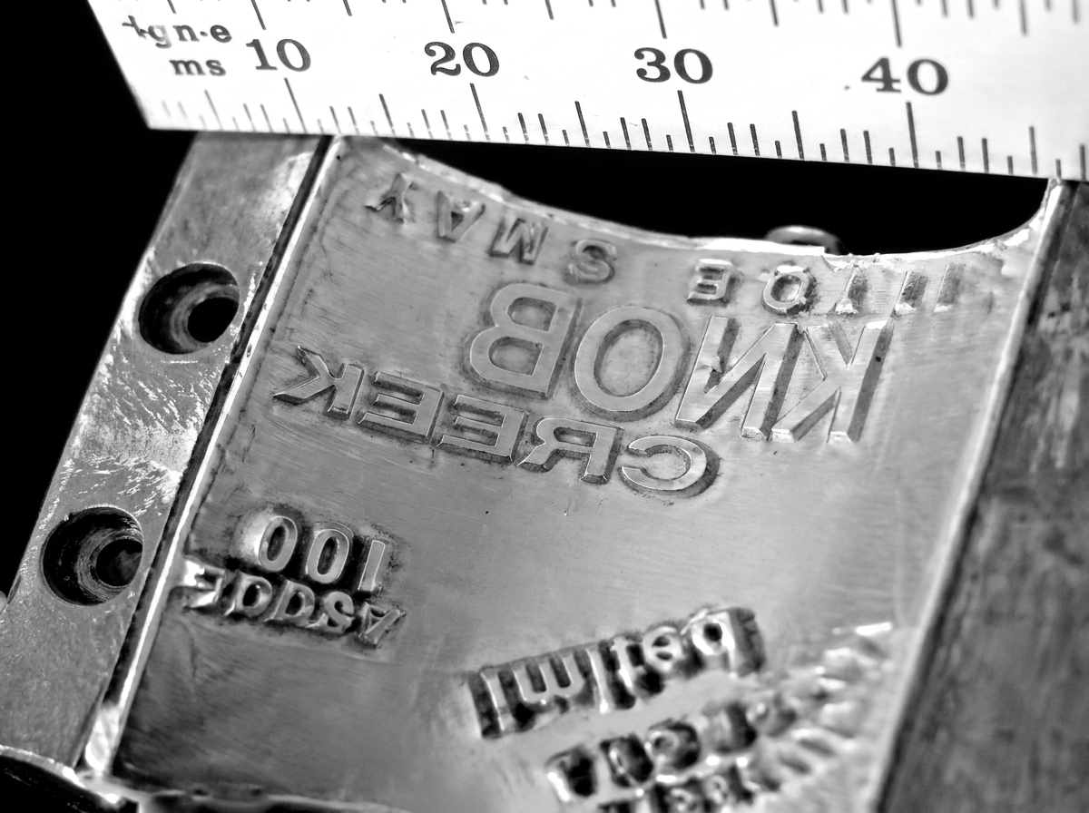 Knob Creek branding die angle view