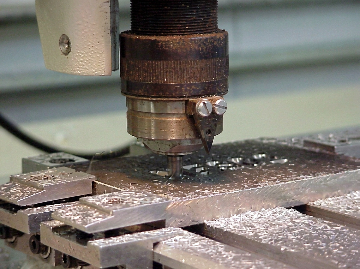 CNC engraving machine in operation